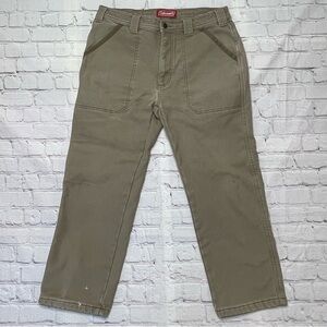 Coleman Men's Fleece Lined Canvas Utility Work Pants - 32x30 - Tan/Khaki